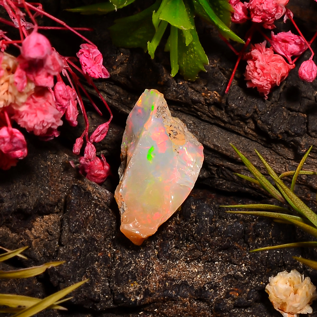 Mind Blowing Top Grade Quality 100% Natural Welo Fire Ethiopian Opal Rough Loose Gemstone For Making Jewelry 18X12X9 MM 05.00 Cts. KR27-16 Sunkarton