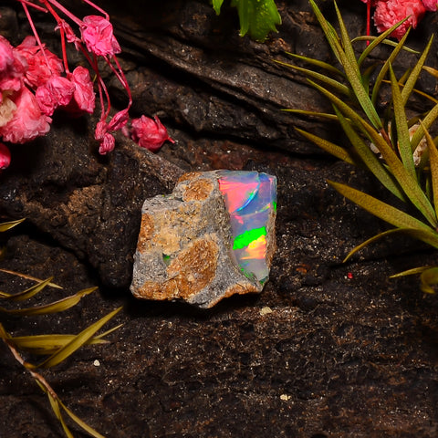 Supreme Top Grade Quality 100% Natural Welo Fire Ethiopian Opal Fancy Rough Loose Gemstone For Making Jewelry 17X13X9 MM 07.50 Cts. KR27-21 Sunkarton