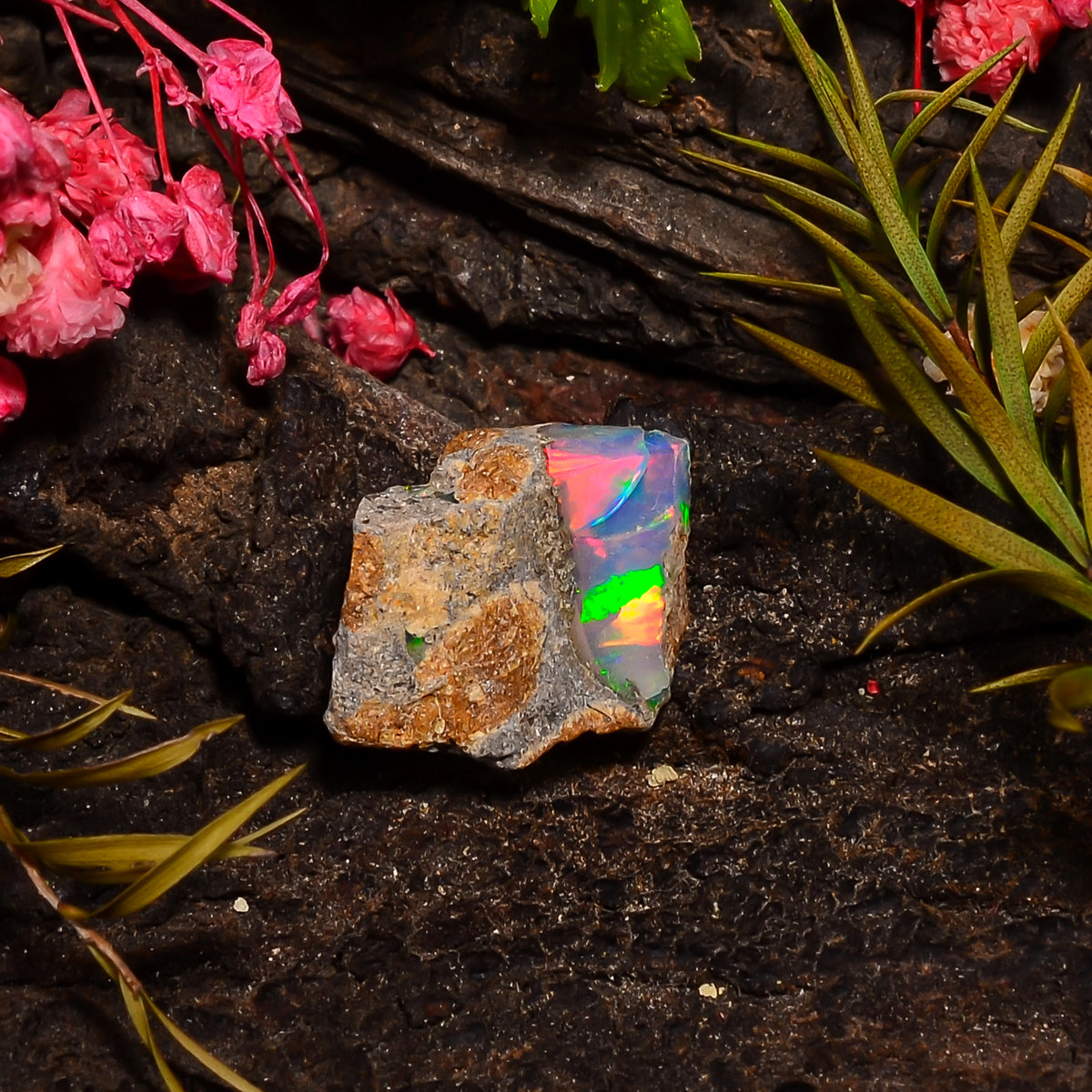 Supreme Top Grade Quality 100% Natural Welo Fire Ethiopian Opal Fancy Rough Loose Gemstone For Making Jewelry 17X13X9 MM 07.50 Cts. KR27-21 Sunkarton