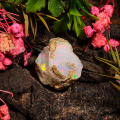 Awesome Top Grade Quality 100% Natural Welo Fire Ethiopian Opal Fancy Rough Loose Gemstone For Making Jewelry 18X17X13 MM 12.00 Cts. KR27-28 Sunkarton