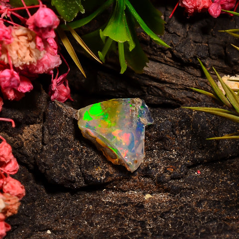 Dazzling Top Grade Quality 100% Natural Welo Fire Ethiopian Opal Fancy Rough Loose Gemstone For Making Jewelry 13X10X5 MM 03.00 Cts. KR27-31 Sunkarton