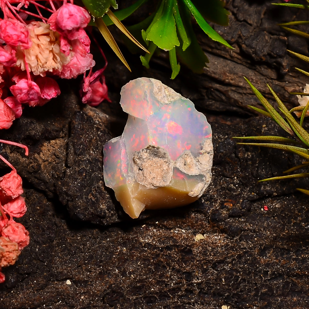 Exclusive Top Grade Quality 100% Natural Welo Fire Ethiopian Opal Rough Loose Gemstone For Making Jewelry 17X12X10 MM 07.00 Cts. KR27-33 Sunkarton