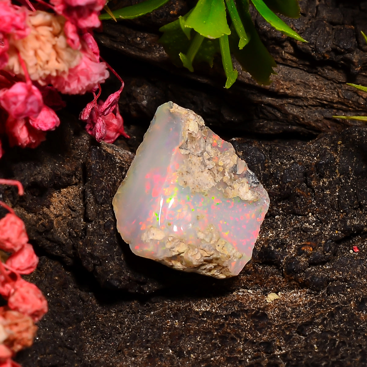 Fabulous Top Grade Quality 100% Natural Welo Fire Ethiopian Opal Fancy Rough Loose Gemstone For Making Jewelry 15X13X8 MM 07.00 Cts. KR27-35 Sunkarton