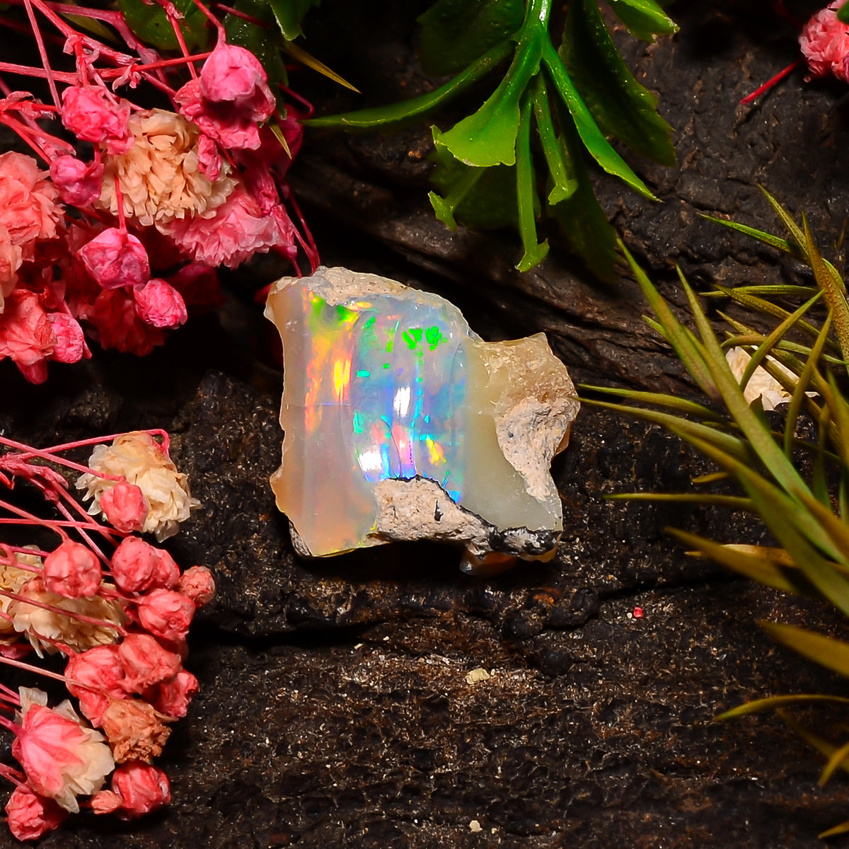 Incredible Top Grade Quality 100% Natural Welo Fire Ethiopian Opal Rough Loose Gemstone For Making Jewelry 17X16X8 MM 09.00 Cts. KR27-39 Sunkarton