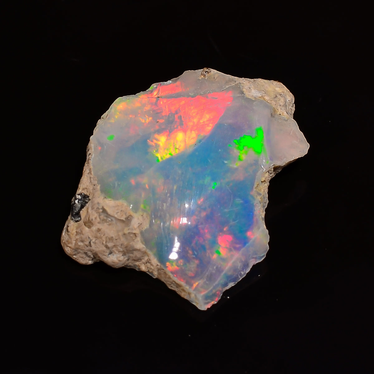 Awesome Top Grade Quality 100% Natural Welo Fire Ethiopian Opal Fancy Rough Loose Gemstone For Making Jewelry 17X14X4 MM 04.00 Cts. KR27-3 Sunkarton