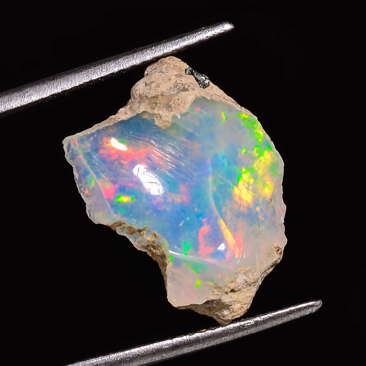 Awesome Top Grade Quality 100% Natural Welo Fire Ethiopian Opal Fancy Rough Loose Gemstone For Making Jewelry 17X14X4 MM 04.00 Cts. KR27-3 Sunkarton