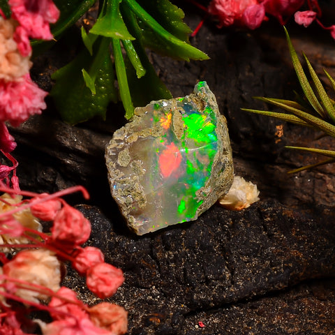 Marvellous Top Grade Quality 100% Natural Welo Fire Ethiopian Opal Rough Loose Gemstone For Making Jewelry 14X12X8 MM 04.50 Cts. KR27-40 Sunkarton