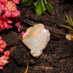 Outstanding Top Grade Quality 100% Natural Welo Fire Ethiopian Opal Rough Loose Gemstone For Making Jewelry 19X14X5 MM 04.50 Cts. KR27-42 Sunkarton