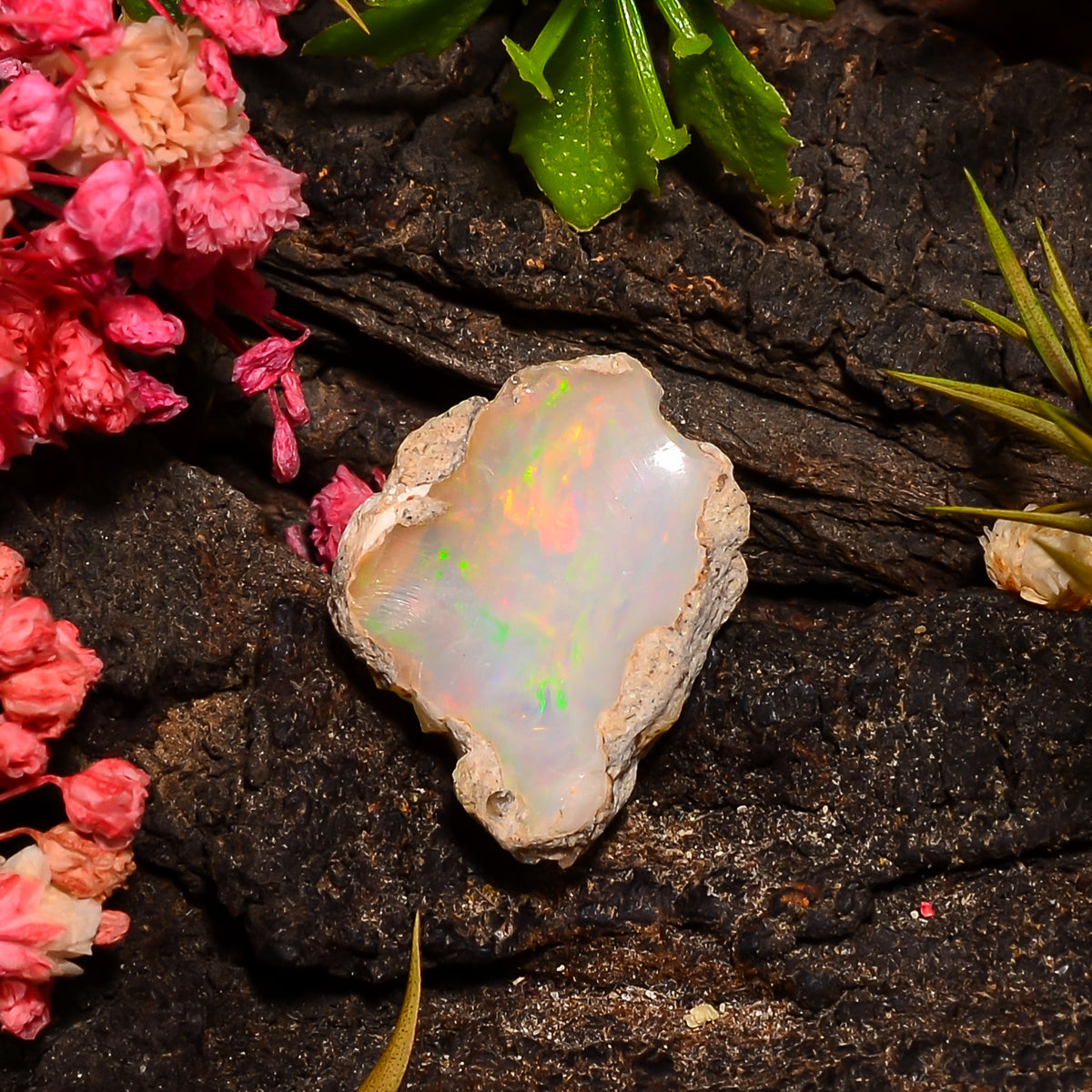 Outstanding Top Grade Quality 100% Natural Welo Fire Ethiopian Opal Rough Loose Gemstone For Making Jewelry 19X14X5 MM 04.50 Cts. KR27-42 Sunkarton