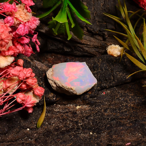 Splendid Top Grade Quality 100% Natural Welo Fire Ethiopian Opal Fancy Rough Loose Gemstone For Making Jewelry 16X12X7 MM 04.00 Cts. KR27-43 Sunkarton