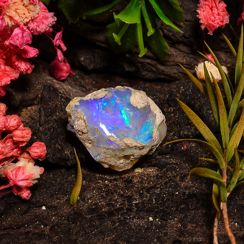 Supreme Top Grade Quality 100% Natural Welo Fire Ethiopian Opal Fancy Rough Loose Gemstone For Making Jewelry 18X12X10 MM 08.50 Cts. KR27-46 Sunkarton