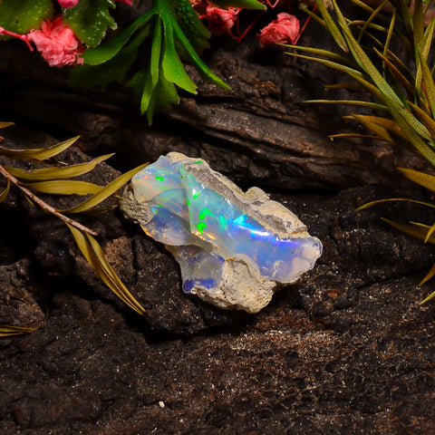 Beautiful Top Grade Quality 100% Natural Welo Fire Ethiopian Opal Rough Loose Gemstone For Making Jewelry 20X13X10 MM 08.00 Cts. KR27-4 Sunkarton