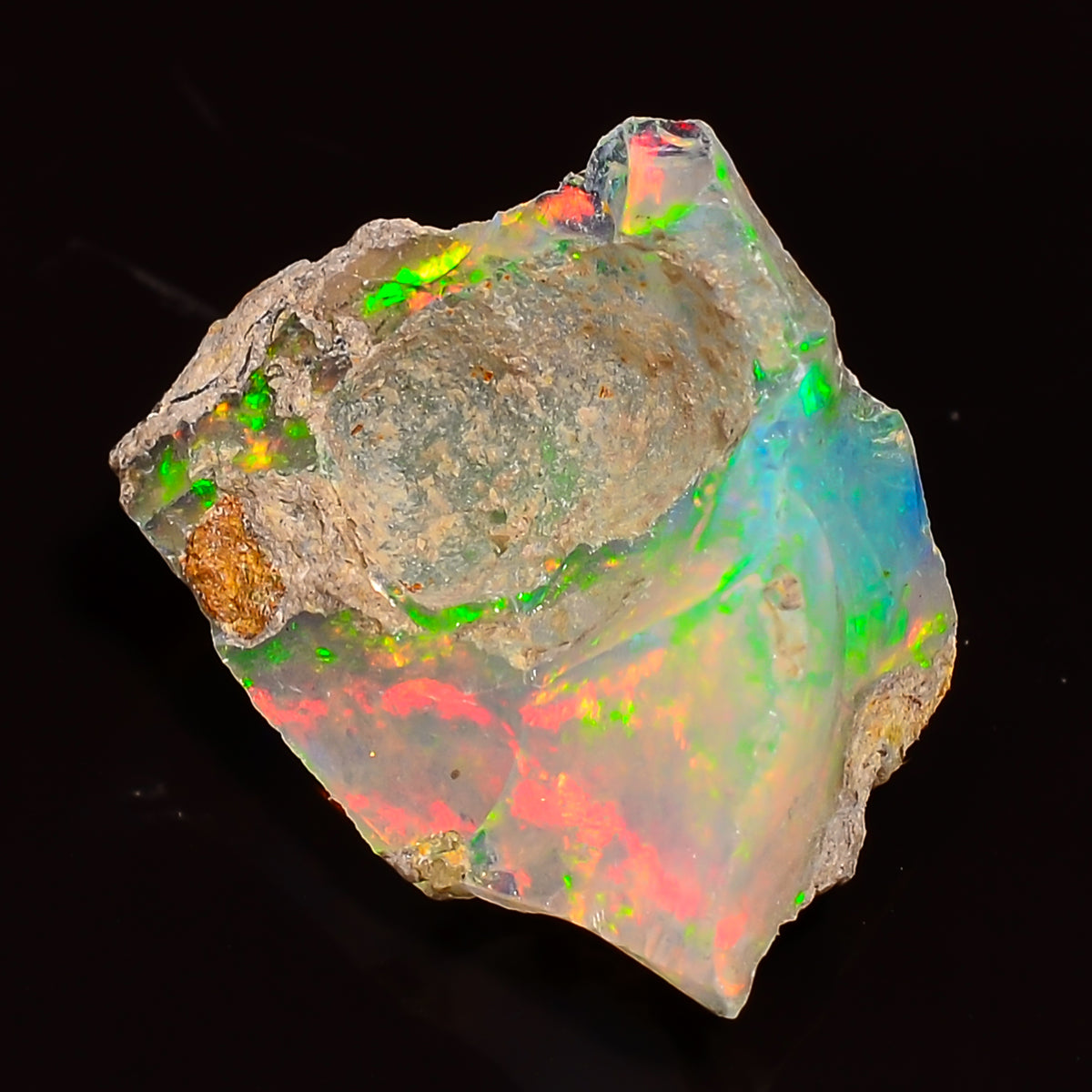 Beautiful Top Grade Quality 100% Natural Welo Fire Ethiopian Opal Rough Loose Gemstone For Making Jewelry 15X15X9 MM 05.00 Cts. KR27-54 Sunkarton