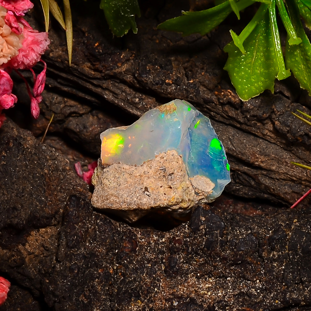 Classic Top Grade Quality 100% Natural Welo Fire Ethiopian Opal Fancy Rough Loose Gemstone For Making Jewelry 16X12X7 MM 04.50 Cts. KR27-55 Sunkarton