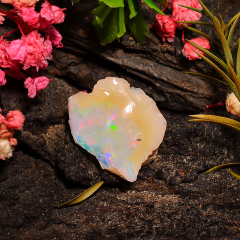 Fantastic Top Grade Quality 100% Natural Welo Fire Ethiopian Opal Rough Loose Gemstone For Making Jewelry 18X15X7 MM 06.00 Cts. KR27-61 Sunkarton