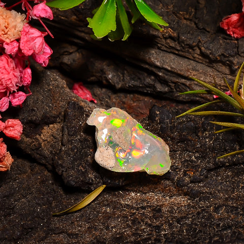 Superb Top Grade Quality 100% Natural Welo Fire Ethiopian Opal Fancy Rough Loose Gemstone For Making Jewelry 15X10X7 MM 03.50 Cts. KR27-69 Sunkarton