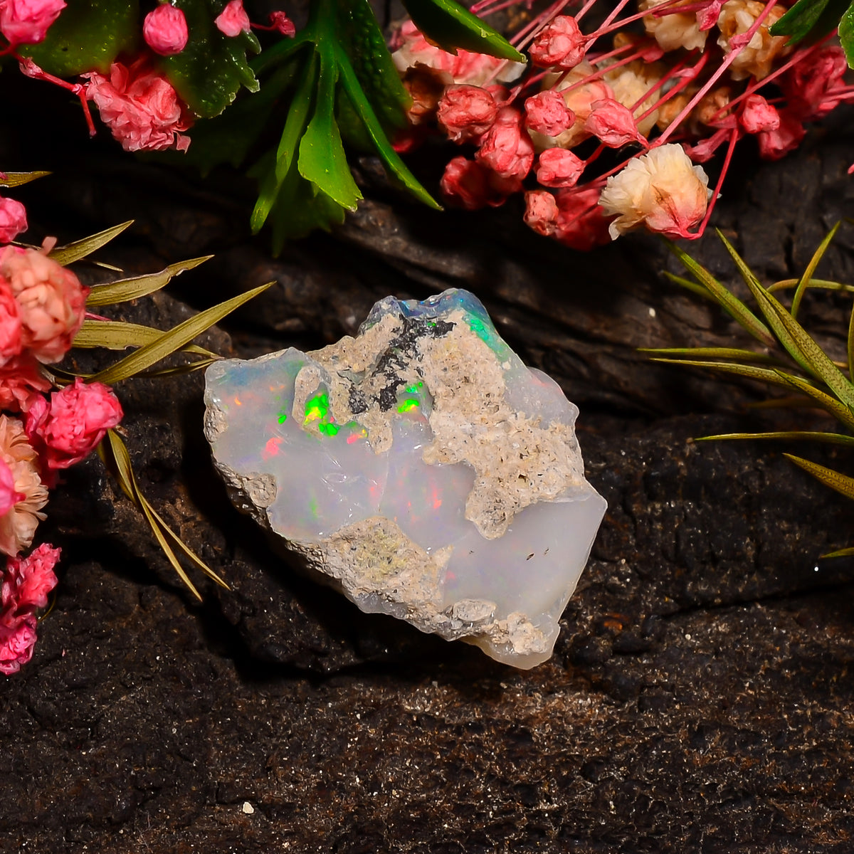 Dazzling Top Grade Quality 100% Natural Welo Fire Ethiopian Opal Fancy Rough Loose Gemstone For Making Jewelry 23X17X10 MM 12.00 Cts. KR27-6 Sunkarton