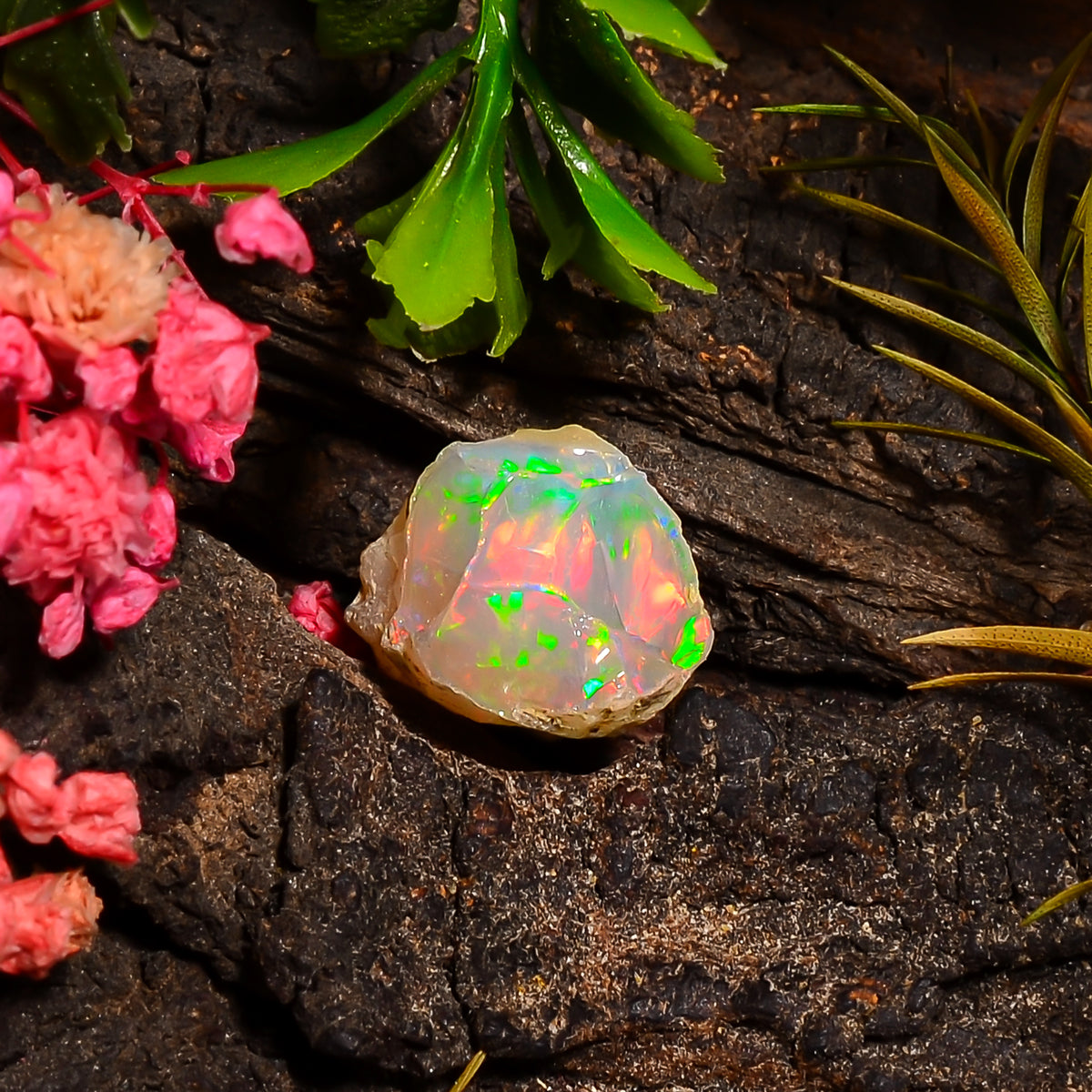 Terrific Top Grade Quality 100% Natural Welo Fire Ethiopian Opal Rough Loose Gemstone For Making Jewelry 15X12X11 MM 07.00 Cts. KR27-73 Sunkarton