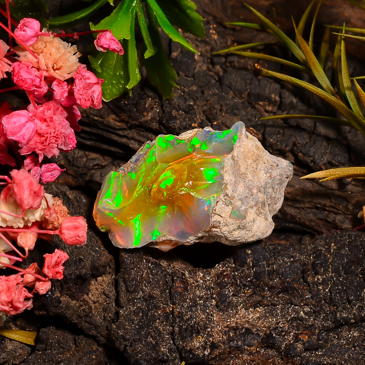 Wonderful Top Grade Quality 100% Natural Welo Fire Ethiopian Opal Rough Loose Gemstone For Making Jewelry 25X14X13 MM 14.00 Cts. KR27-75 Sunkarton