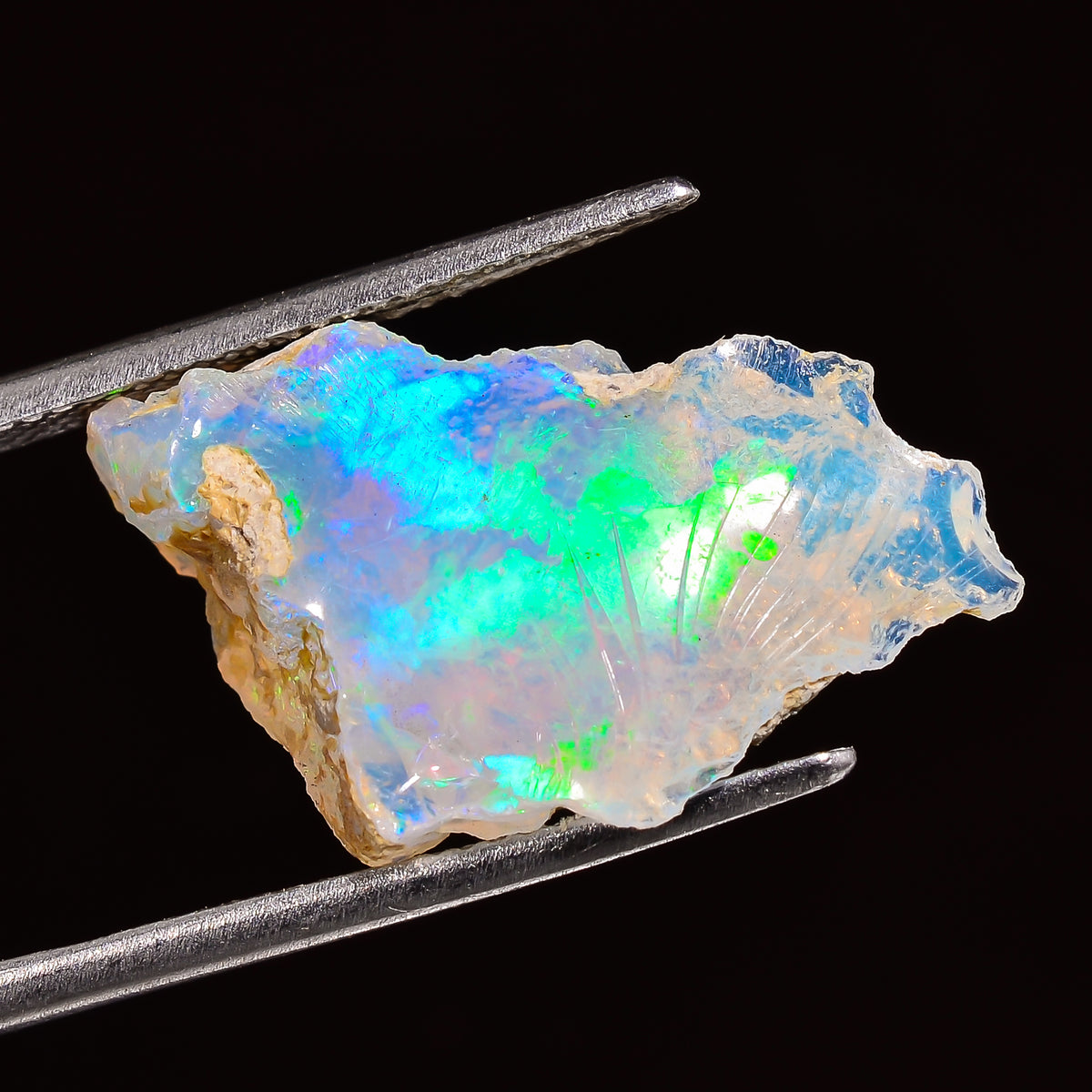 Immaculate Top Grade Quality 100% Natural Welo Fire Ethiopian Opal Rough Loose Gemstone For Making Jewelry 24X14X10 MM 08.00 Cts. KR27-88 Sunkarton