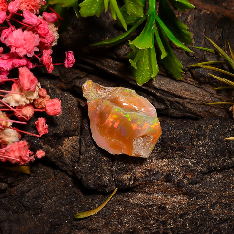 Mind Blowing Top Grade Quality 100% Natural Welo Fire Ethiopian Opal Rough Loose Gemstone For Making Jewelry 18X15X9 MM 09.00 Cts. KR27-91 Sunkarton