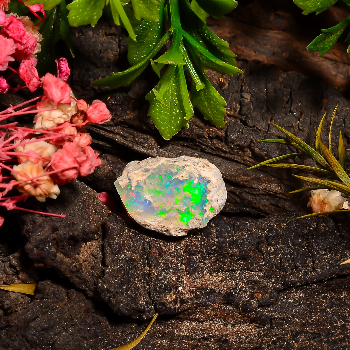 Superb Top Grade Quality 100% Natural Welo Fire Ethiopian Opal Fancy Rough Loose Gemstone For Making Jewelry 16X11X10 MM 05.50 Cts. KR27-94 Sunkarton