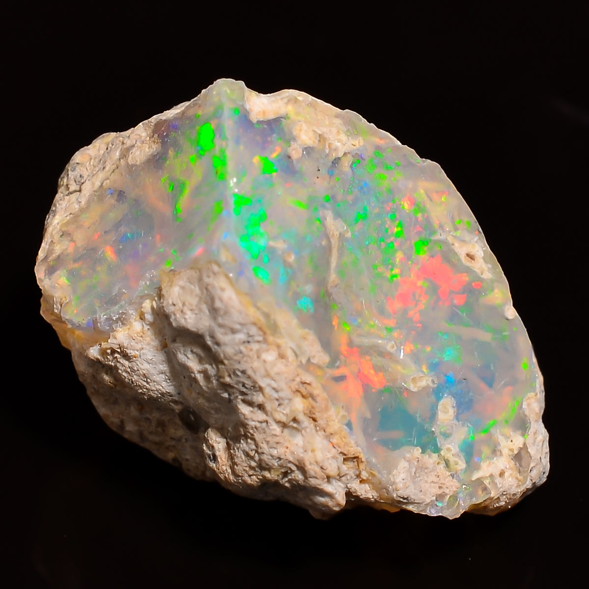 Superb Top Grade Quality 100% Natural Welo Fire Ethiopian Opal Fancy Rough Loose Gemstone For Making Jewelry 16X11X10 MM 05.50 Cts. KR27-94 Sunkarton