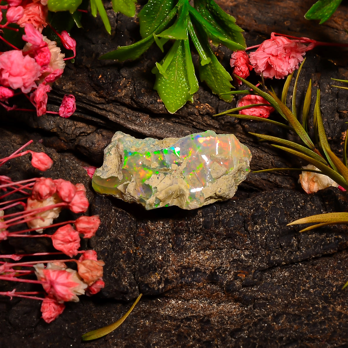 Terrific Top Grade Quality 100% Natural Welo Fire Ethiopian Opal Fancy Rough Loose Gemstone For Making Jewelry 22X16X9 MM 09.50 Cts. KR27-98 Sunkarton