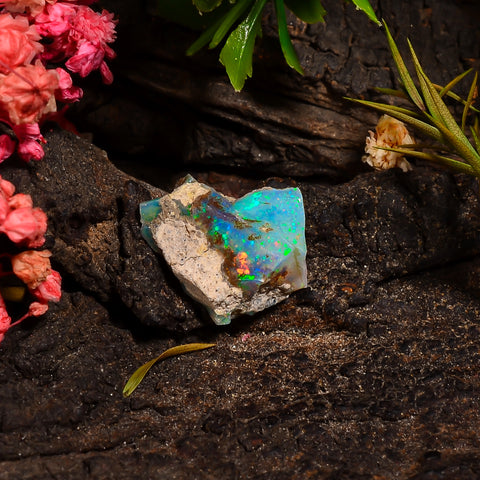 Mind Blowing Top Grade Quality 100% Natural Welo Fire Ethiopian Opal Rough Loose Gemstone For Making Jewelry 16X12X7 MM 05.50 Cts. KR28-16 Sunkarton