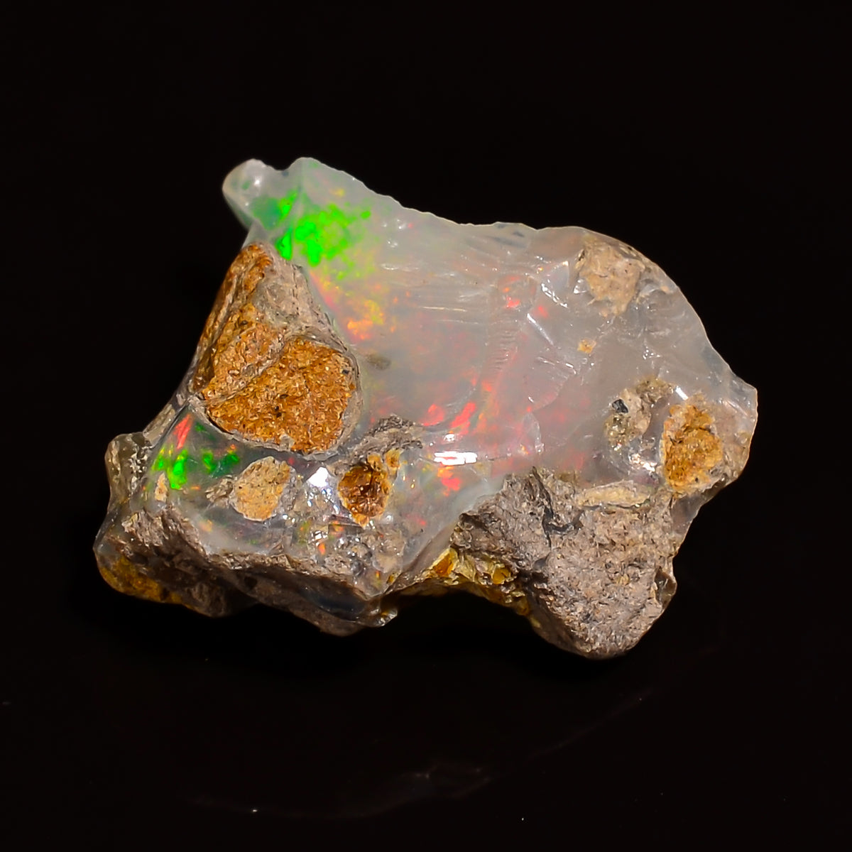 Superb Top Grade Quality 100% Natural Welo Fire Ethiopian Opal Fancy Rough Loose Gemstone For Making Jewelry 15X11X6 MM 05.00 Cts. KR28-19 Sunkarton