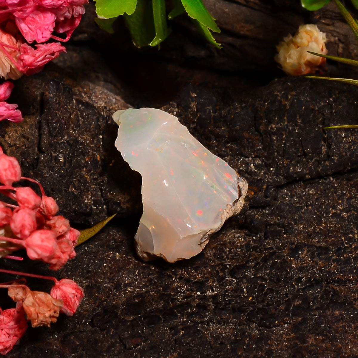 Beautiful Top Grade Quality 100% Natural Welo Fire Ethiopian Opal Rough Loose Gemstone For Making Jewelry 16X12X8 MM 04.50 Cts. KR28-29 Sunkarton