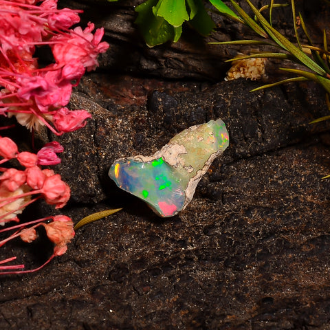 Fabulous Top Grade Quality 100% Natural Welo Fire Ethiopian Opal Fancy Rough Loose Gemstone For Making Jewelry 17X10X6 MM 04.00 Cts. KR28-35 Sunkarton