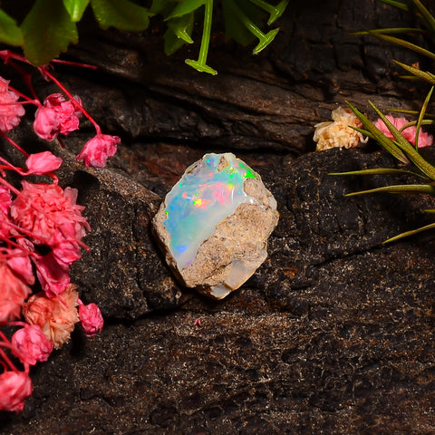 Splendid Top Grade Quality 100% Natural Welo Fire Ethiopian Opal Fancy Rough Loose Gemstone For Making Jewelry 12X10X3 MM 02.50 Cts. KR28-43 Sunkarton