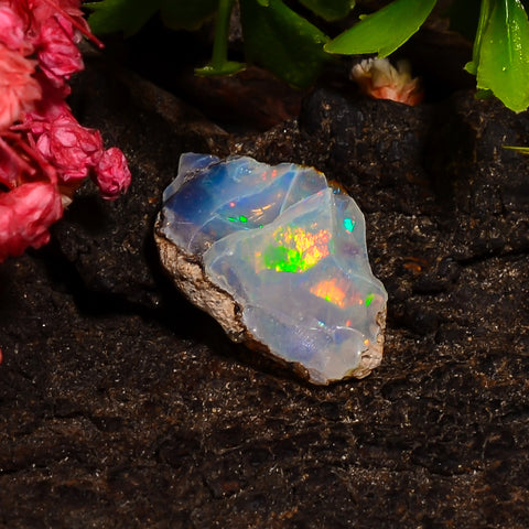 Supreme Top Grade Quality 100% Natural Welo Fire Ethiopian Opal Fancy Rough Loose Gemstone For Making Jewelry 16X10X7 MM 04.00 Cts. KR28-46 Sunkarton