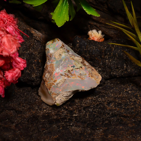 Unique Top Grade Quality 100% Natural Welo Fire Ethiopian Opal Fancy Rough Loose Gemstone For Making Jewelry 16X14X8 MM 07.00 Cts. KR28-49 Sunkarton