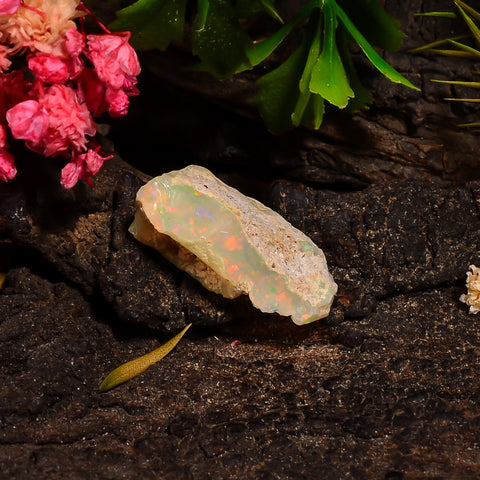 Beautiful Top Grade Quality 100% Natural Welo Fire Ethiopian Opal Fancy Rough Loose Gemstone For Making Jewelry 18X9X8 MM 05.00 Cts. KR28-4 Sunkarton