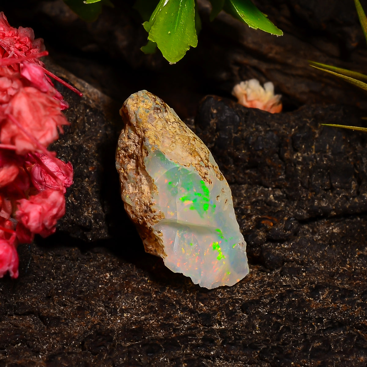 Amazing Top Grade Quality 100% Natural Welo Fire Ethiopian Opal Fancy Rough Loose Gemstone For Making Jewelry 18X10X7 MM 05.00 Cts. KR28-51 Sunkarton