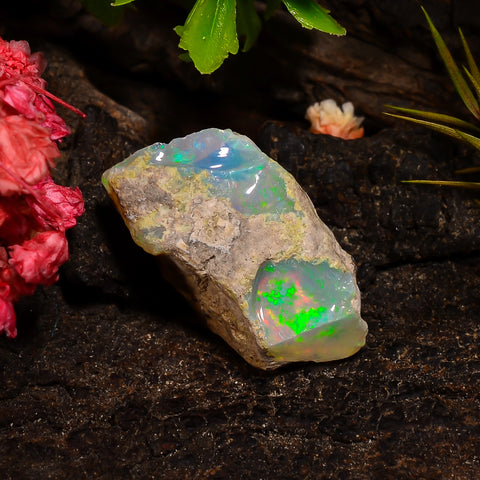 Beautiful Top Grade Quality 100% Natural Welo Fire Ethiopian Opal Rough Loose Gemstone For Making Jewelry 21X13X9 MM 09.50 Cts. KR28-54 Sunkarton