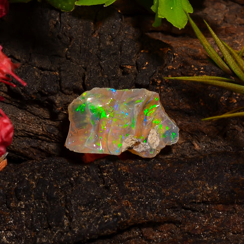 Dazzling Top Grade Quality 100% Natural Welo Fire Ethiopian Opal Fancy Rough Loose Gemstone For Making Jewelry 12X8X7 MM 03.00 Cts. KR28-56 Sunkarton