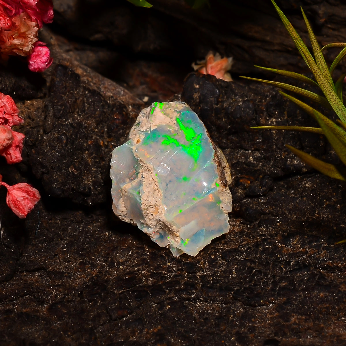 Splendid Top Grade Quality 100% Natural Welo Fire Ethiopian Opal Fancy Rough Loose Gemstone For Making Jewelry 15X11X6 MM 05.00 Cts. KR28-68 Sunkarton