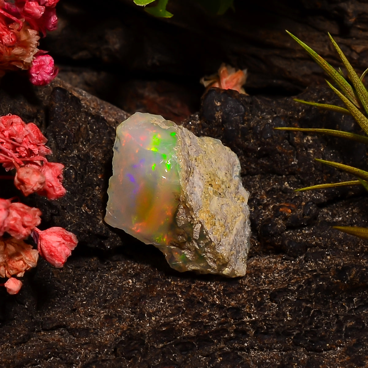 Stunning Top Grade Quality 100% Natural Welo Fire Ethiopian Opal Fancy Rough Loose Gemstone For Making Jewelry 15X11X7 MM 04.00 Cts. KR28-70 Sunkarton