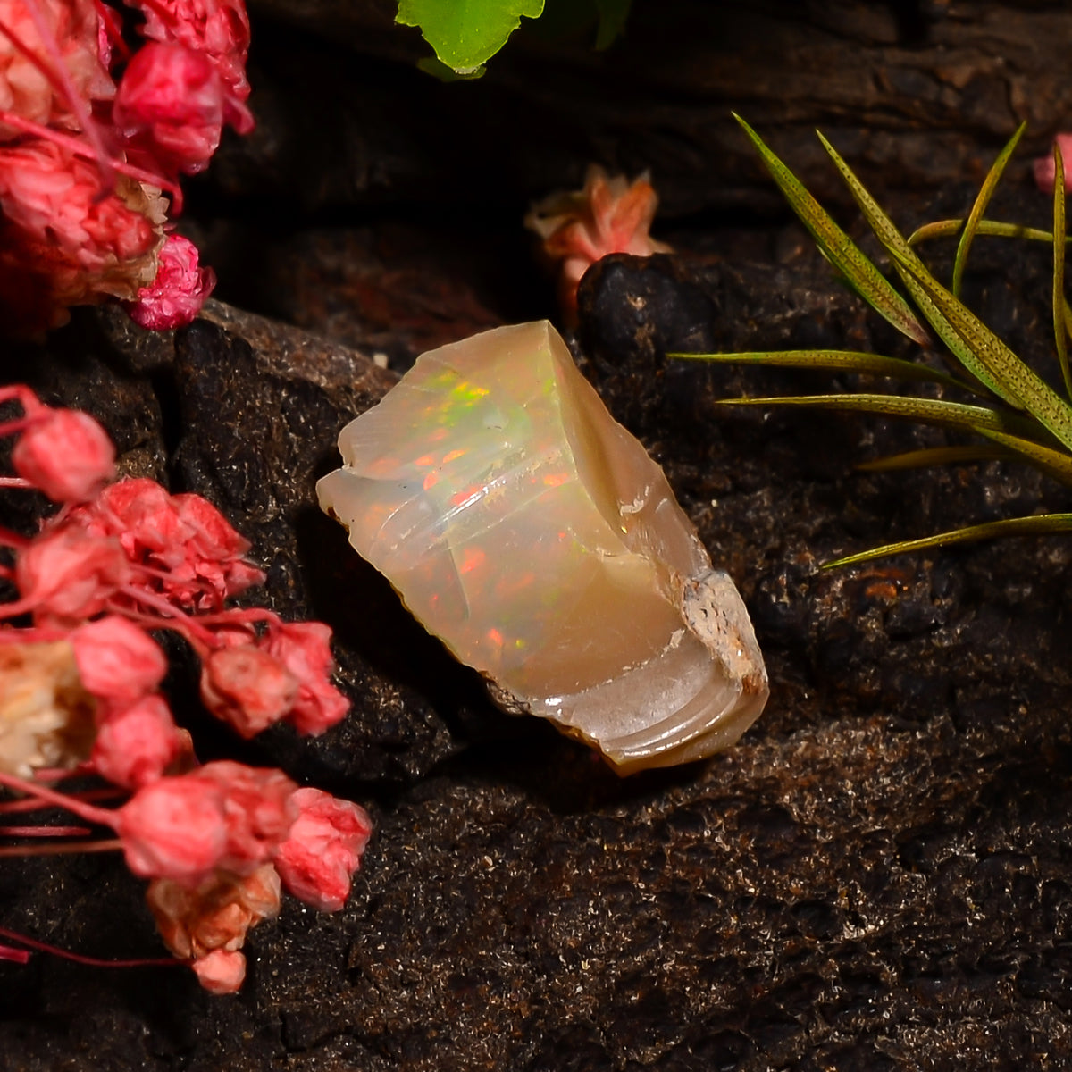 Unique Top Grade Quality 100% Natural Welo Fire Ethiopian Opal Fancy Rough Loose Gemstone For Making Jewelry 14X10X6 MM 04.00 Cts. KR28-74 Sunkarton