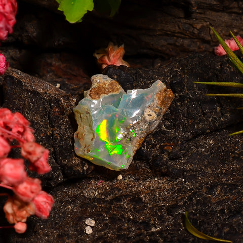 Amazing Top Grade Quality 100% Natural Welo Fire Ethiopian Opal Fancy Rough Loose Gemstone For Making Jewelry 14X10X2 MM 02.00 Cts. KR28-76 Sunkarton