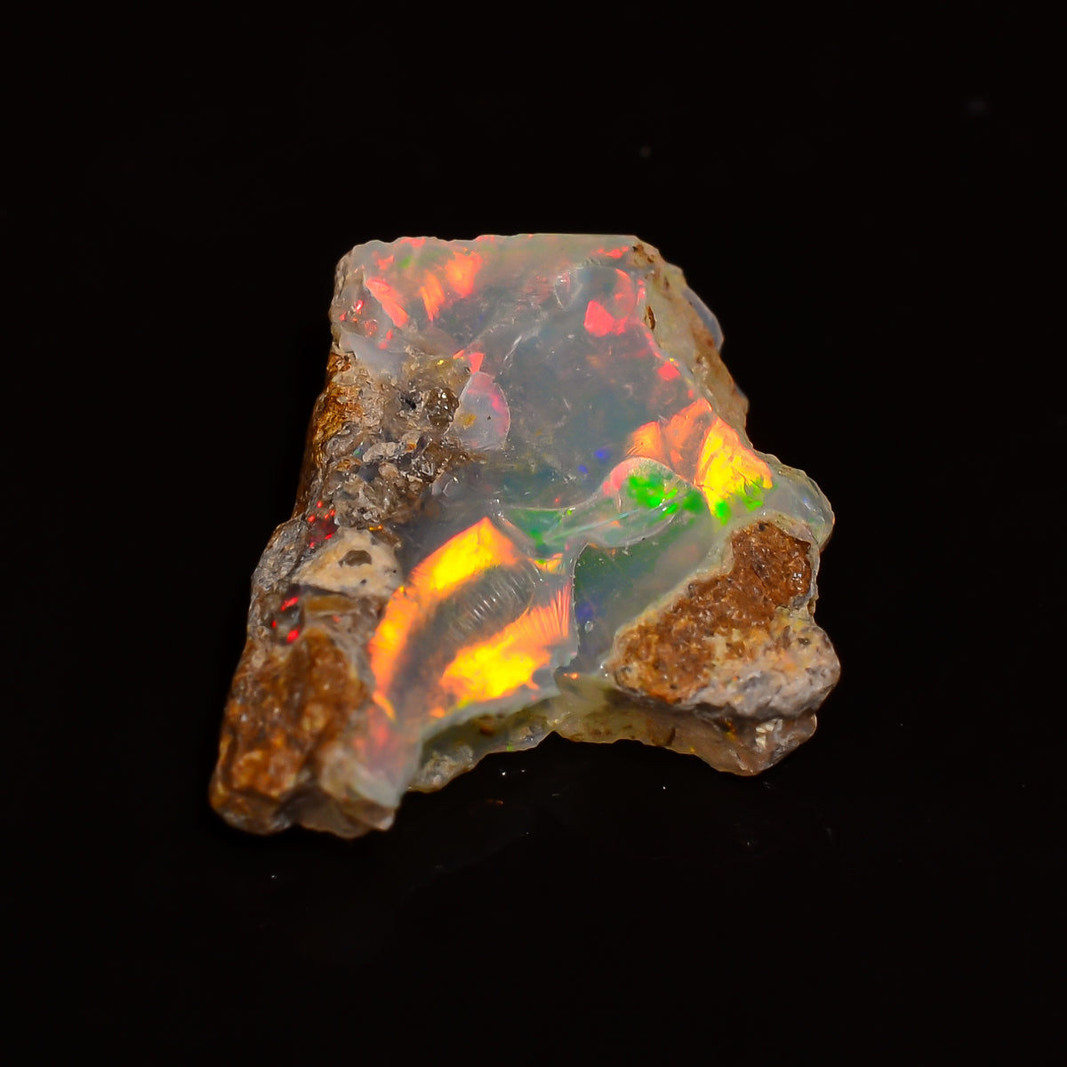 Amazing Top Grade Quality 100% Natural Welo Fire Ethiopian Opal Fancy Rough Loose Gemstone For Making Jewelry 14X10X2 MM 02.00 Cts. KR28-76 Sunkarton