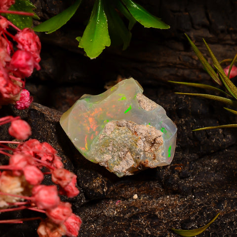 Attractive Top Grade Quality 100% Natural Welo Fire Ethiopian Opal Rough Loose Gemstone For Making Jewelry 16X13X6 MM 04.50 Cts. KR28-77 Sunkarton