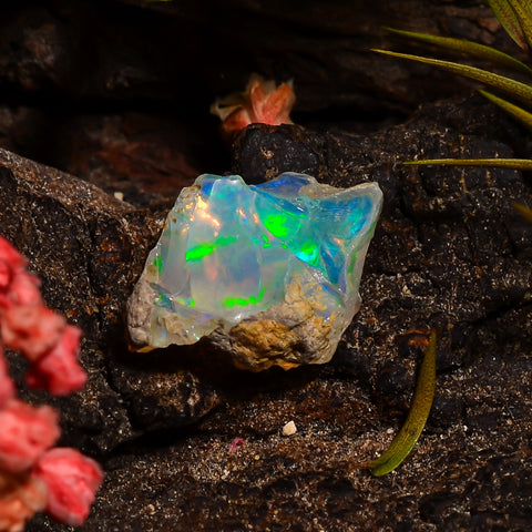 Dazzling Top Grade Quality 100% Natural Welo Fire Ethiopian Opal Fancy Rough Loose Gemstone For Making Jewelry 13X9X7 MM 03.00 Cts. KR28-81 Sunkarton