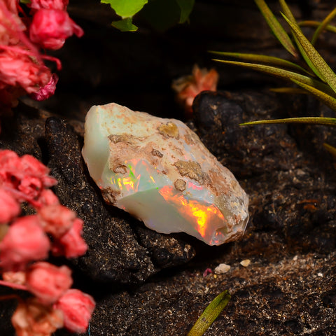 Mind Blowing Top Grade Quality 100% Natural Welo Fire Ethiopian Opal Rough Loose Gemstone For Making Jewelry 15X9X5 MM 02.50 Cts. KR28-91 Sunkarton