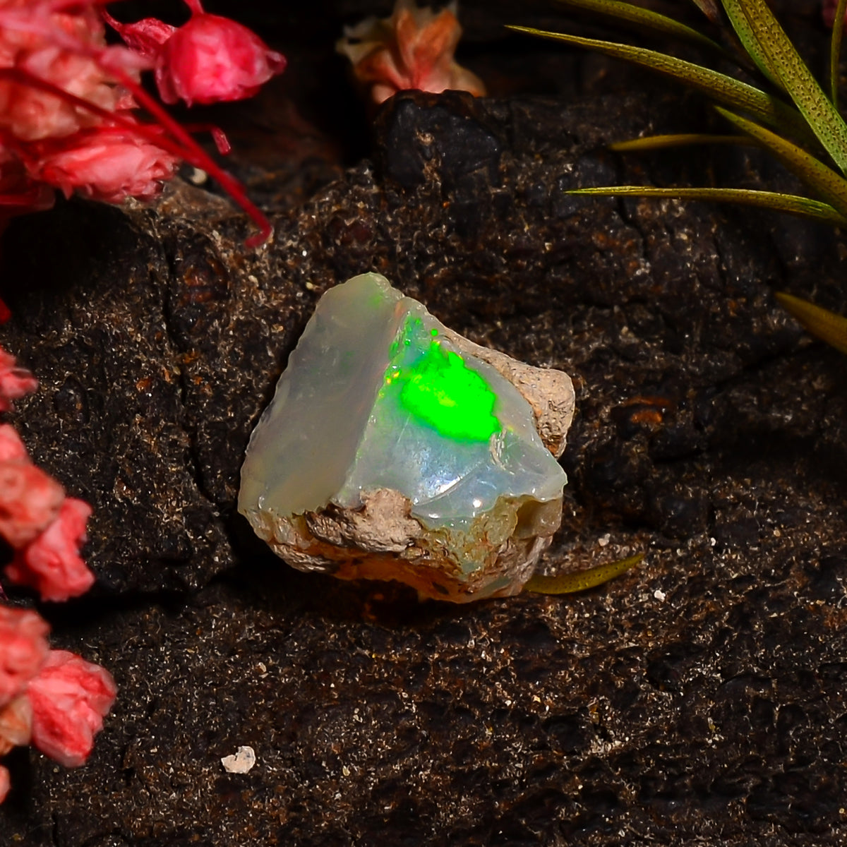 Tempting Top Grade Quality 100% Natural Welo Fire Ethiopian Opal Fancy Rough Loose Gemstone For Making Jewelry 10X10X7 MM 03.00 Cts. KR28-97 Sunkarton