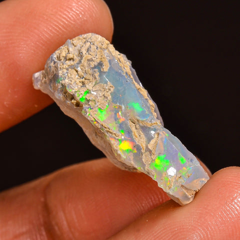 Fantastic Top Grade Quality 100% Natural Welo Fire Ethiopian Opal Fancy Rough Loose Gemstone For Making Jewelry 24X13X8MM 12.00 Cts KR59-100 Sunkarton