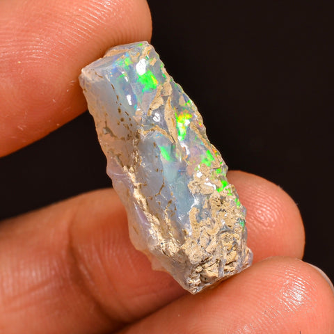 Fantastic Top Grade Quality 100% Natural Welo Fire Ethiopian Opal Fancy Rough Loose Gemstone For Making Jewelry 24X13X8MM 12.00 Cts KR59-100 Sunkarton